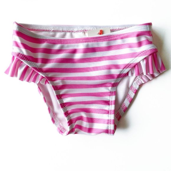 Cat & Jack Swimsuit Girl 12 Month Bikini 2 Piece Set Pink Graphic Ruffle New - Picture 6 of 14